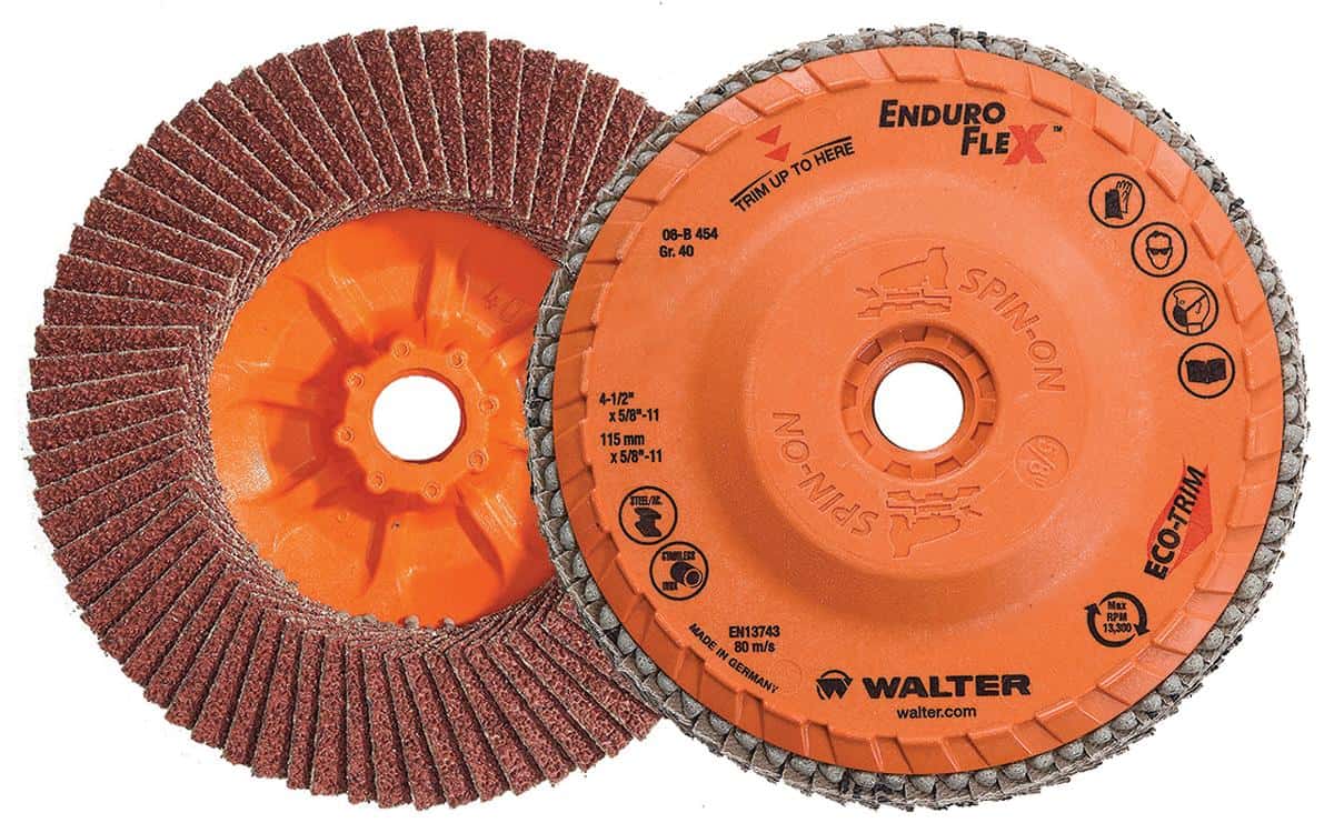 Walter ENDURO-FLEX 4-1/2" Grit 40 Zirconium Flap Disc Spin-On