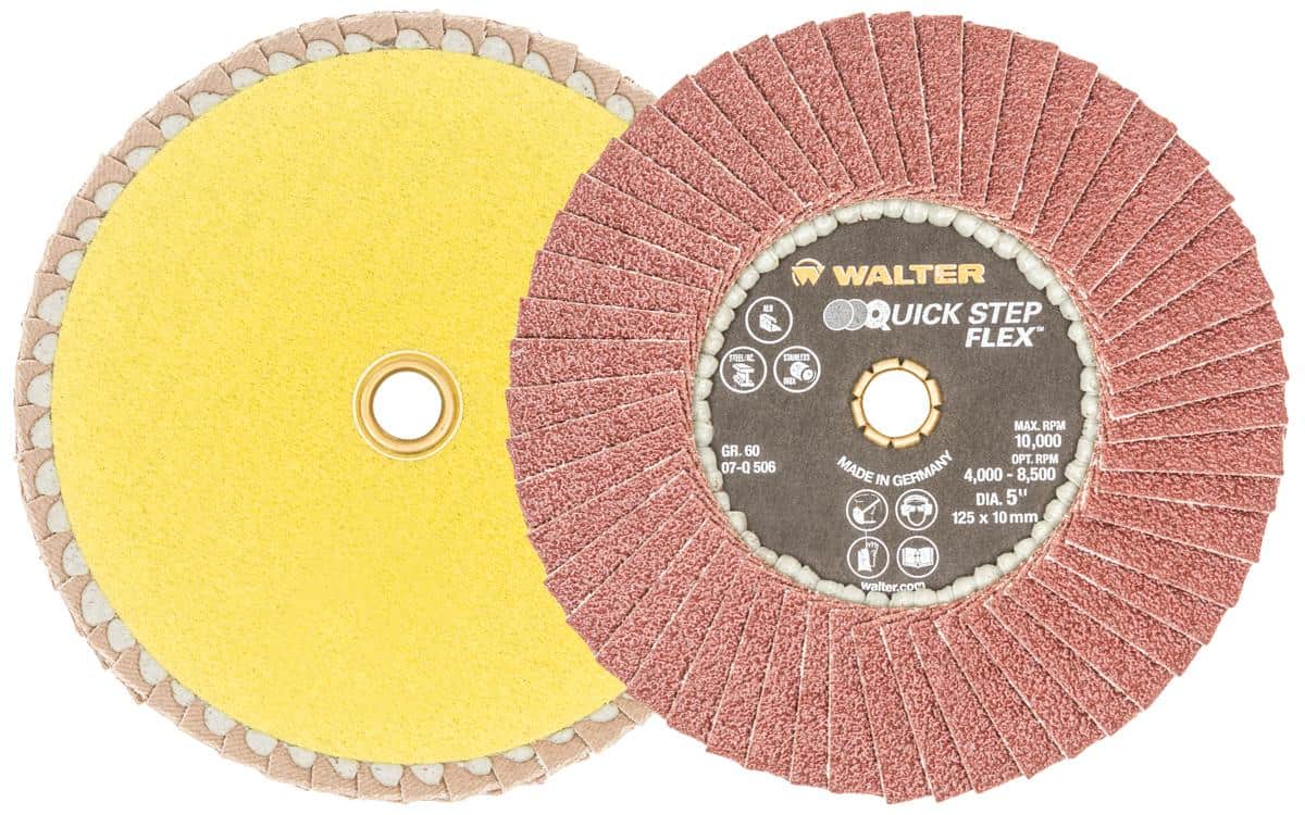Walter 5-Inch 60 Grit Flexible Flap Disc for Blending and Finishing