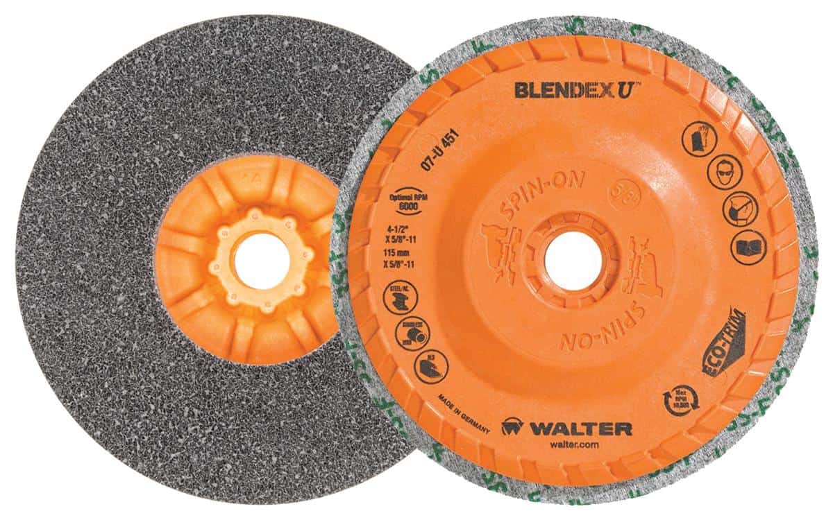 Walter Blendex U Cup 4-1/2 Inch Unitized Finishing Wheel