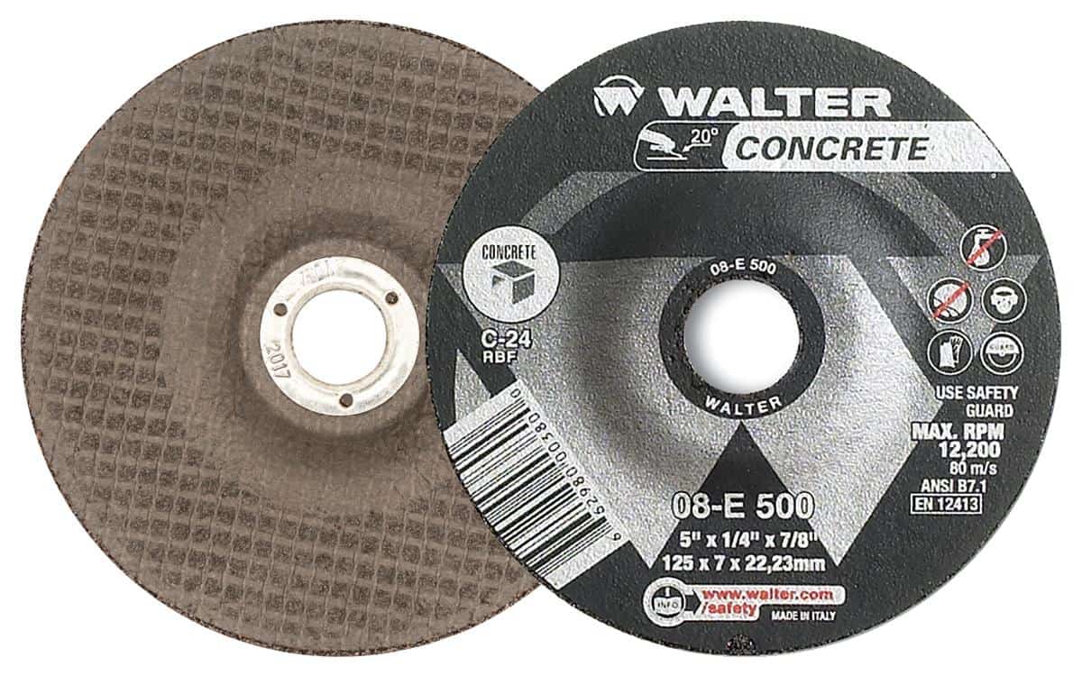 Walter 5" x 1/4" C24 Silicon Carbide Grinding Wheel for Concrete & Masonry