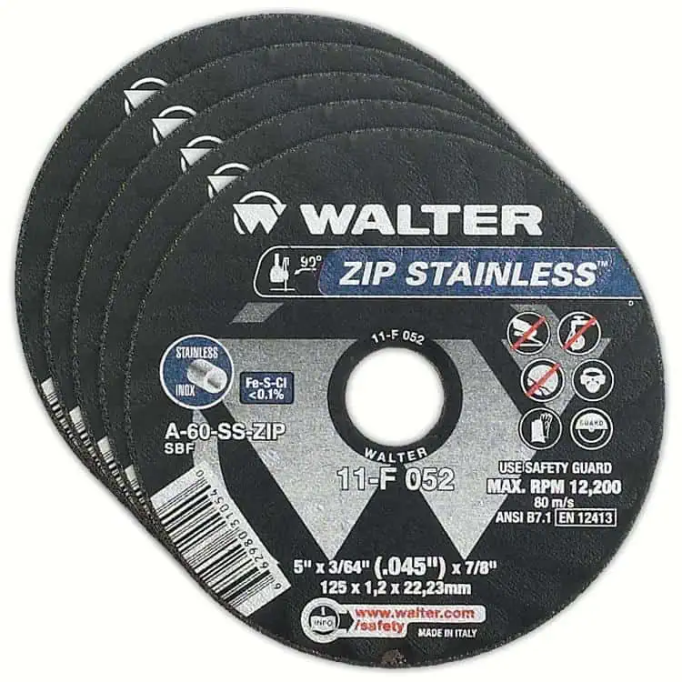 Walter ZIP Stainless 5-Inch Cut-Off Wheel 5-Pack