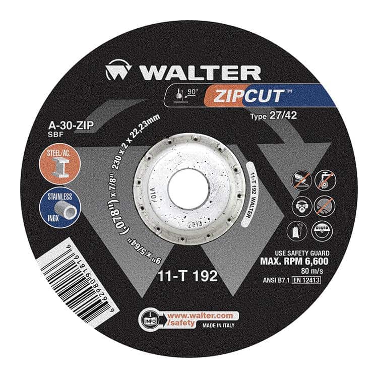 Walter ZIPCUT 9" x 5/64" x 7/8" Type 27 Cut-Off Wheel