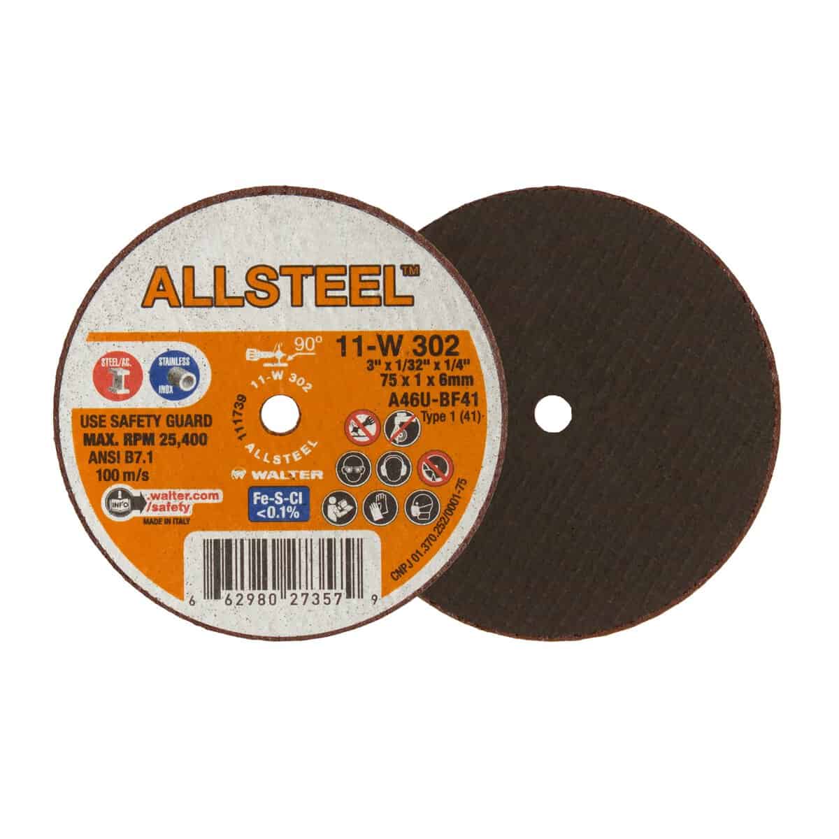 Walter Allsteel 3-Inch Mini Cut-Off Wheel for Die Grinders