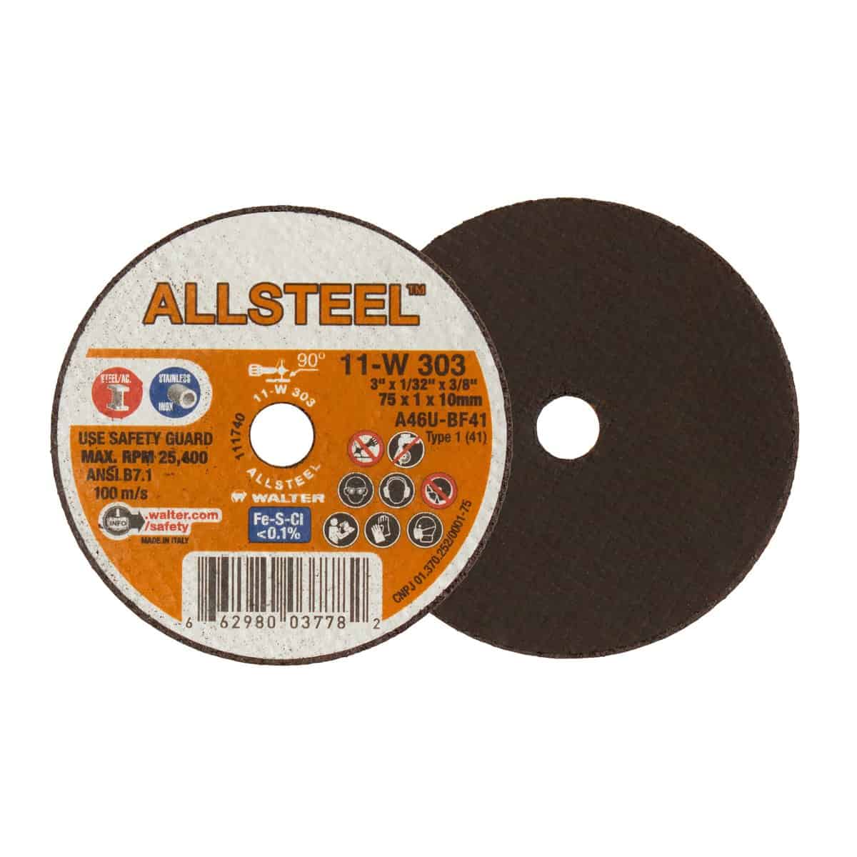Walter Allsteel 3-Inch Mini Cut-Off Wheel Type 1