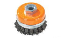 4-Inch Knot Wire Cup Brush with Safety Ring - Carbon Steel