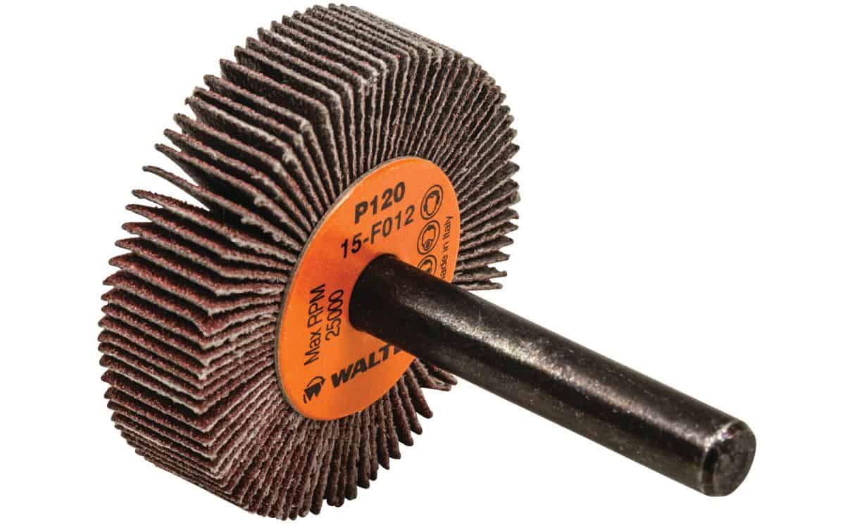 Walter 1-1/2 Inch x 3/8 Inch 120 Grit Mounted Flap Wheel