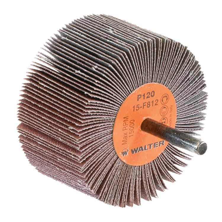 Walter Two-In-One Mounted Flap Wheel 3 Inch x 1-1/2 Inch 120 Grit