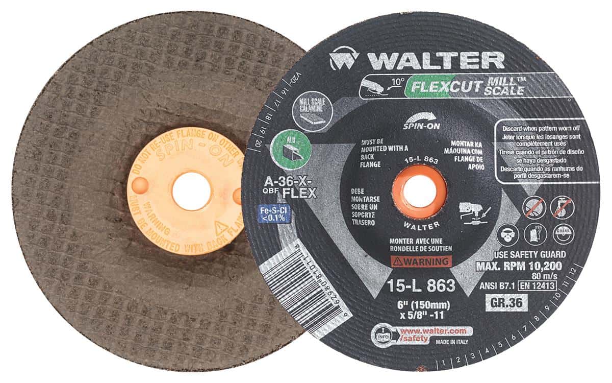 Walter Flexcut Mill Scale Flexible Blending Disc 6-Inch 36 Grit