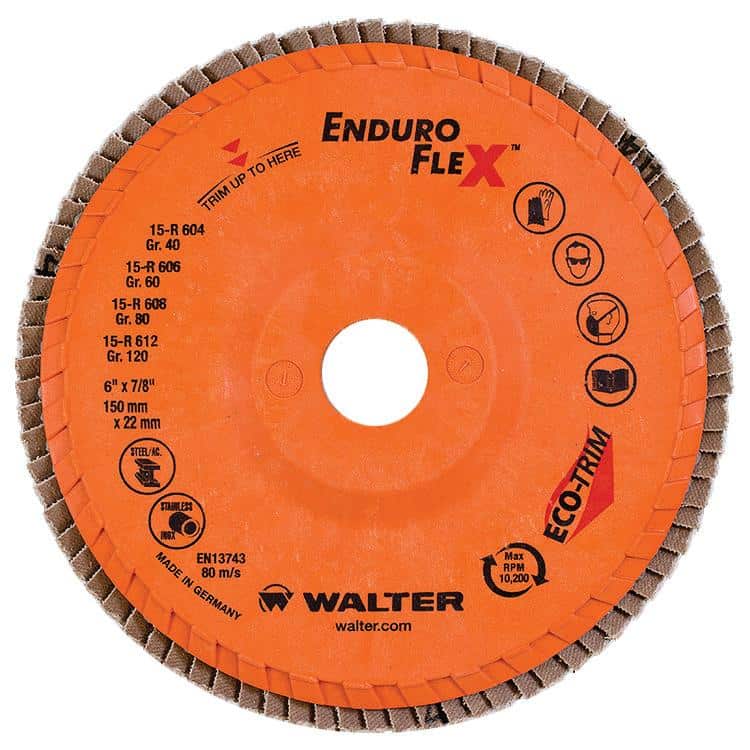 Walter Enduro-Flex 6-Inch 80 Grit Flap Disc with Trimmable Backing