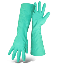 Boss Heavy-Duty 22 Mil Green Nitrile Chemical Gloves - Size 9