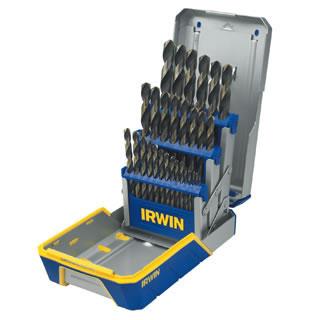 29-Piece Industrial Black & Gold Drill Bit Set with Index Case