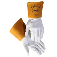 Premium White Goatskin Unlined TIG Welding Gloves - Large