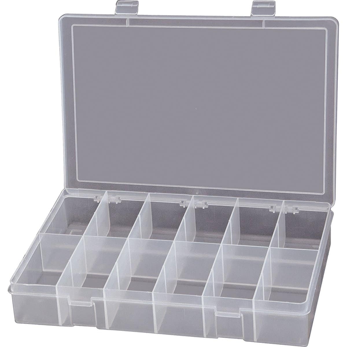12-Compartment Polypropylene Parts Organizer Box