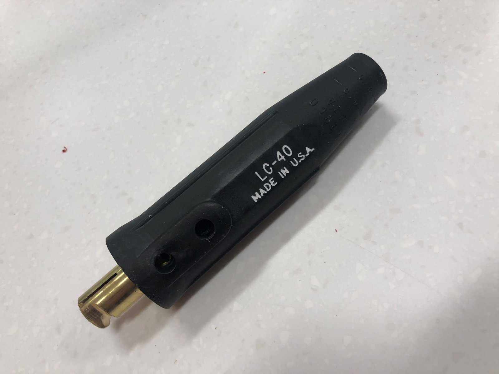 LC-40 Style Male Welding Cable Connector, Black, 1/0 - 2/0 Capacity