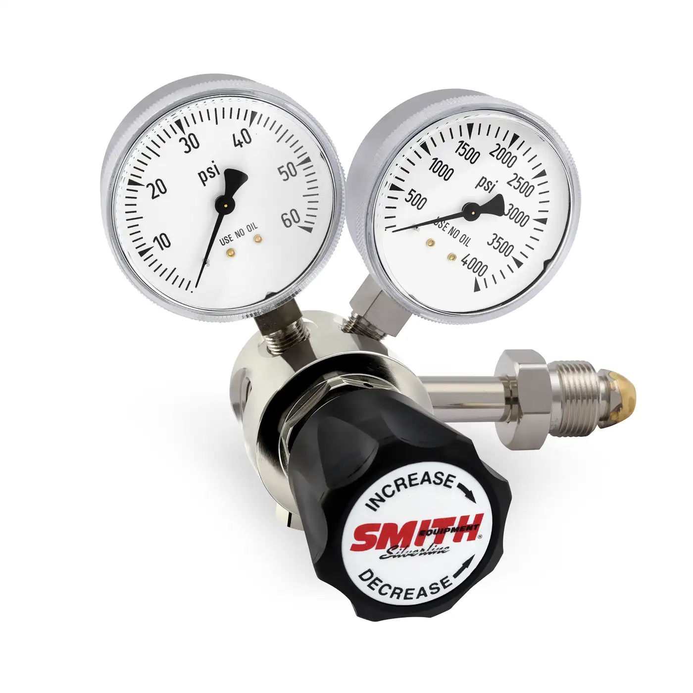 Miller Smith 210 Silverline High Purity Regulator, CGA 580, 0-50 PSI Delivery