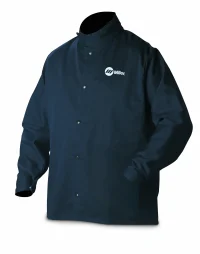 Miller Classic Cloth Welding Jacket, Large, 9 oz. FR Cotton, Navy