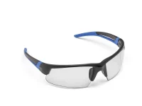 Miller Spark Clear Safety Glasses, Anti-Fog, Black/Blue Frame