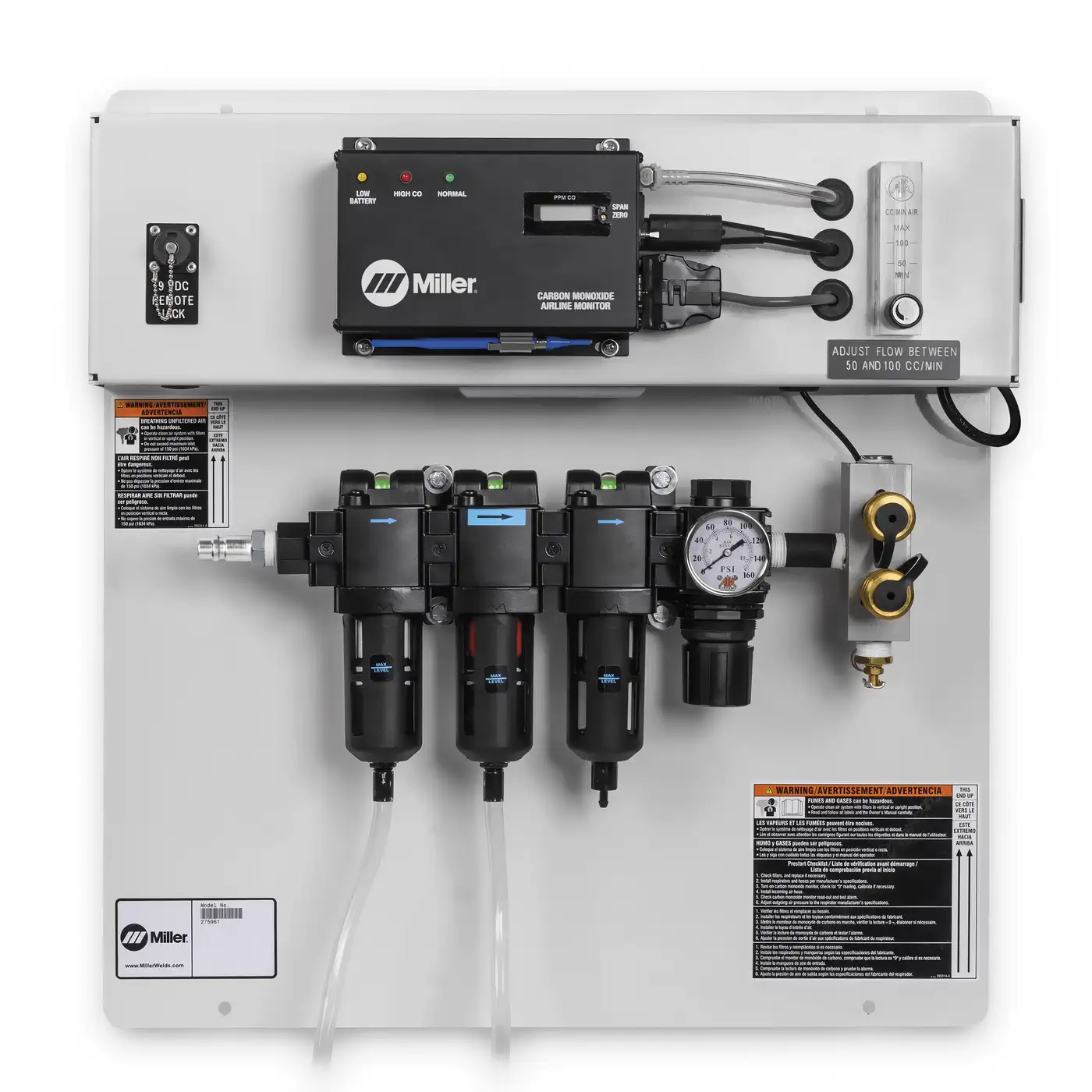 Miller BreatheAir 2-Person SAR Filtration Panel with 10ppm CO Alarm