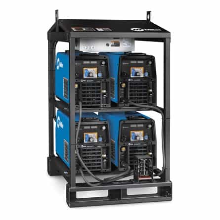Miller XMT 350 FieldPro Narrow 4-Pack Rack Fused 460/575V