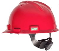 MSA V-Gard White Slotted Hard Hat with Fas-Trac III Suspension