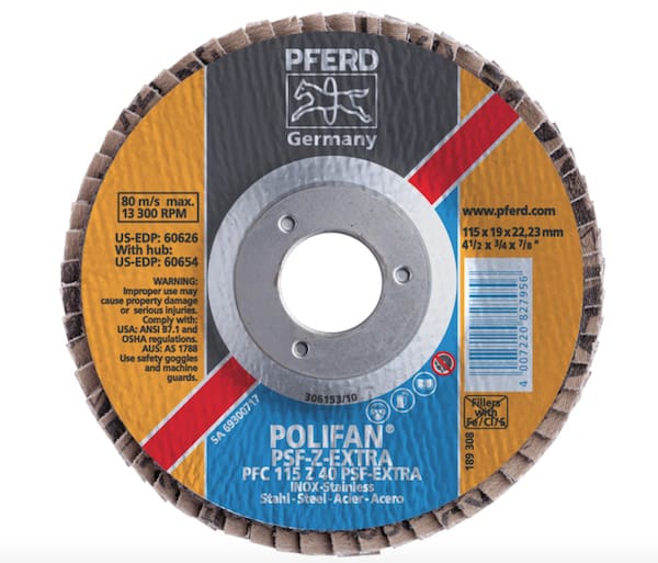 Pferd POLIFAN 7-Inch Zirconia Flap Disc 40 Grit Type 29