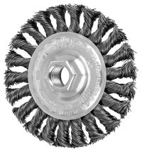 Pferd 4" Standard Twist Knot Wire Wheel Brush, Carbon Steel, 5/8-11 Thread
