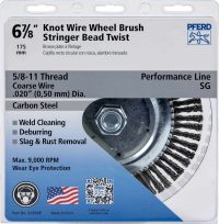 Pferd 6-Inch Stringer Bead Twist Knot Wire Wheel, 5/8-11 Thread