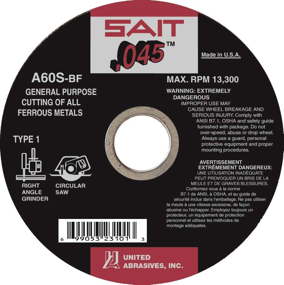 SAIT 23103 A60S 5-Inch Type 1 Thin Cut-Off Wheel (50-Pack)