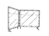 6x8 Blue Shade 3 Welding Screen with Frame - 2 Panel Kit
