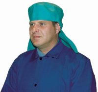 Tillman 6011 Green FR Cotton Skull Cape with Neck Drape, Large