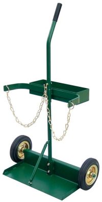 Small Oxy-Acetylene Cylinder Cart with Tool Tray and Solid Tires