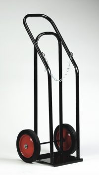 Single Cylinder Hand Truck with Rear Support Wheel and Solid Tires