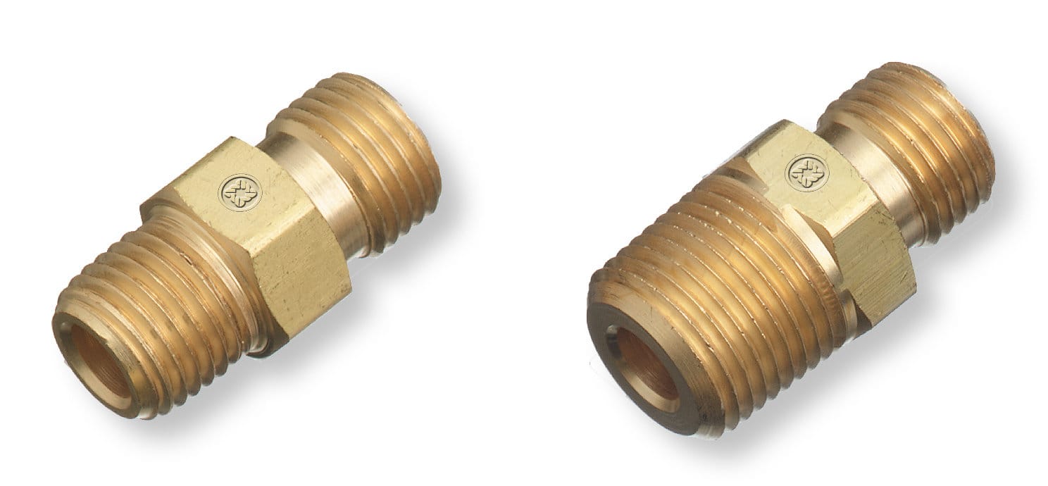 Western Enterprises 144 Brass Regulator Adaptor, 1/2" NPT Male x 9/16"-18 RH Male