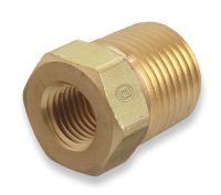 Brass Pipe Bushing, 1/4 in NPT Female x 1/2 in NPT Male, 3000 PSIG