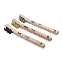 Lincoln Electric 3-Piece Mini Wire Brush Set (Brass, Stainless, Nylon)