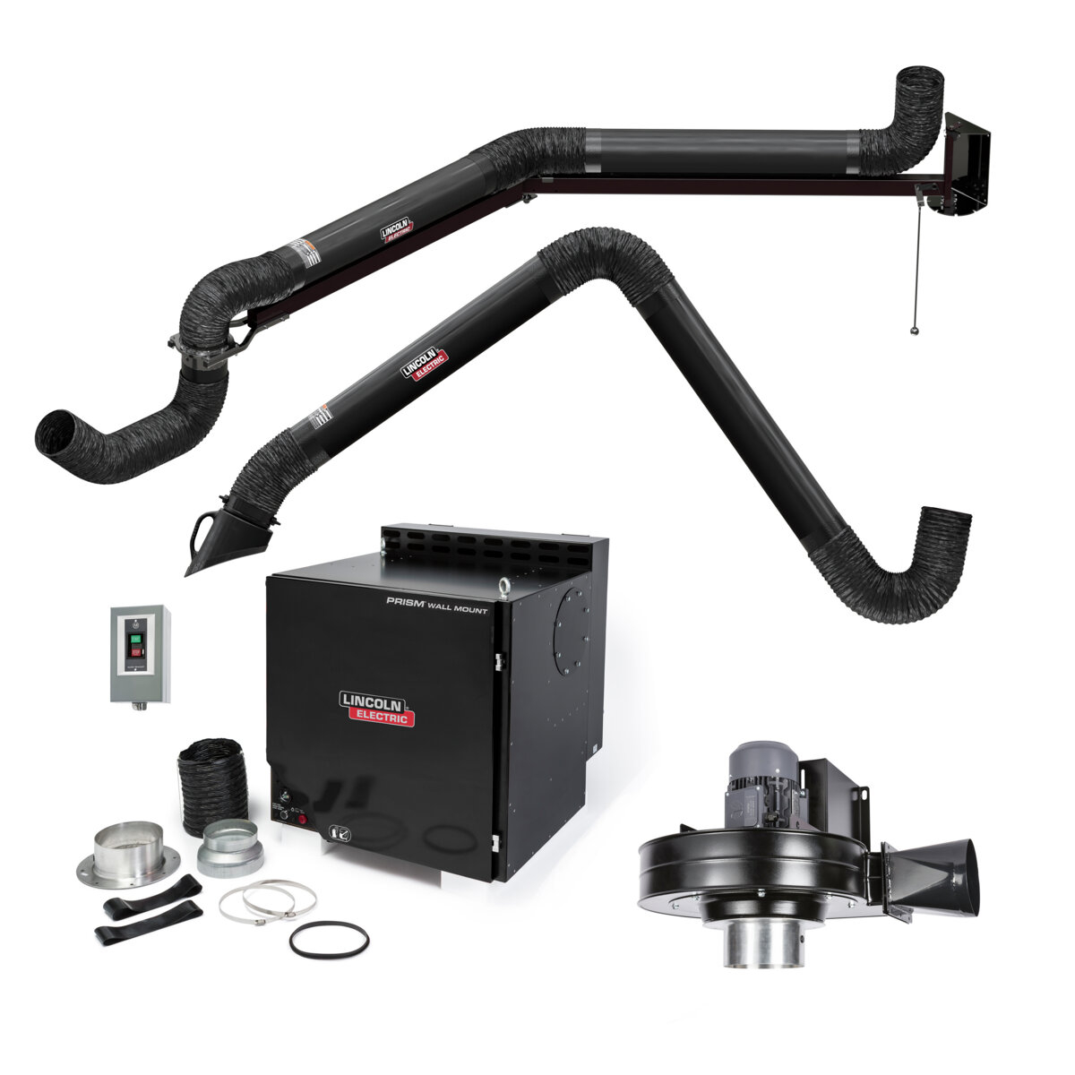 Lincoln Electric Prism Wall Mount Fume Extractor One-Pak (27ft Reach)